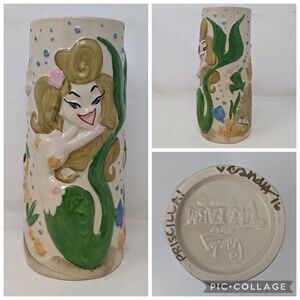 Tiki Farm Troubles Naughty Mermaid Cocktail Tiki Mug Signed By Candy Weil 2016